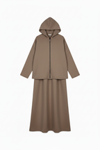 Braunes Set - Hoodie und Rock