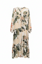 Ghost-Mannequin Kleid Olive-Coral