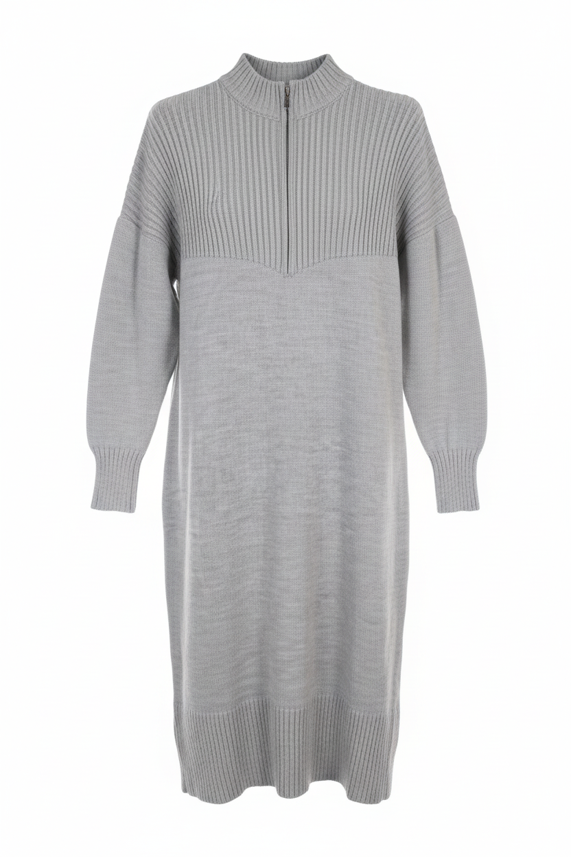 Ghost-Mannequin Strickkleid mit Puffärmeln