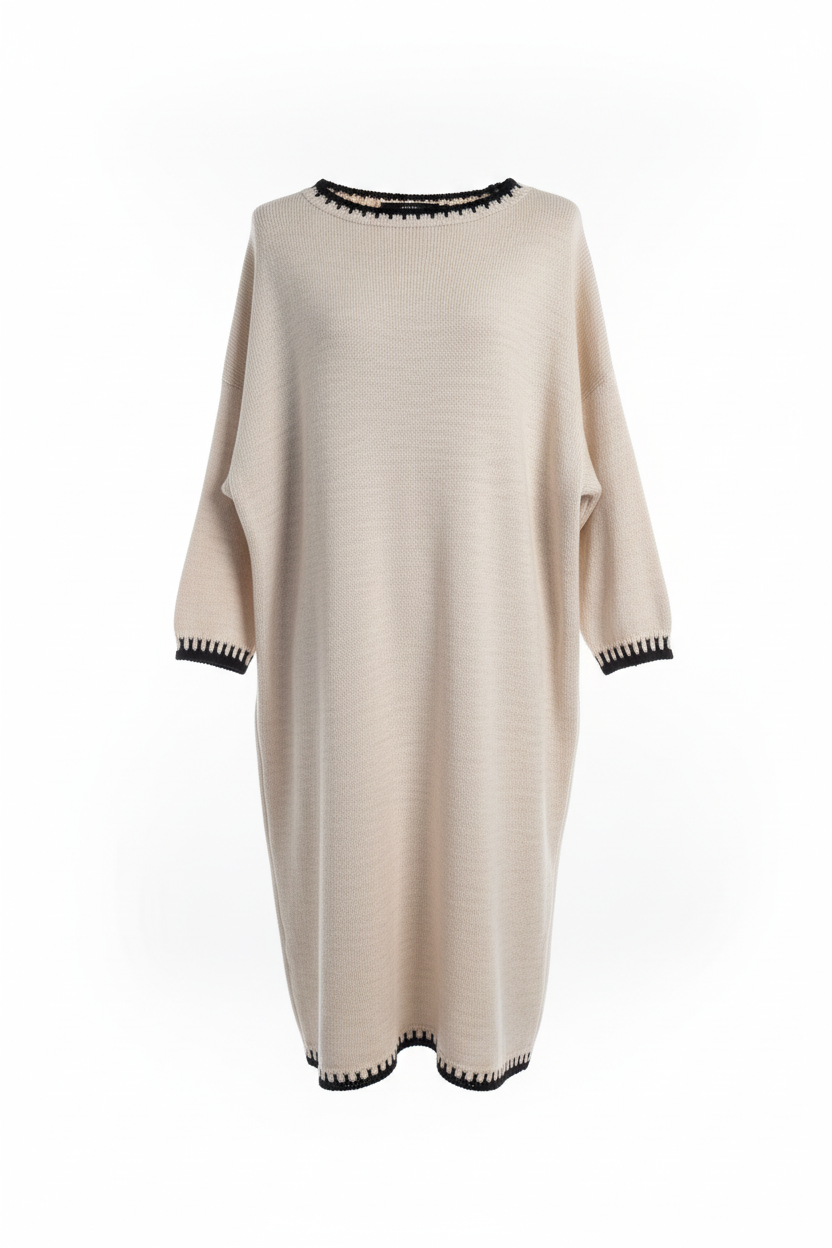 Ghost-Mannequin Strickkleid mit weichen Schultern