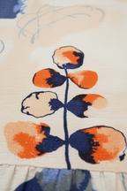 Nahaufnahme Stoff navy-orange