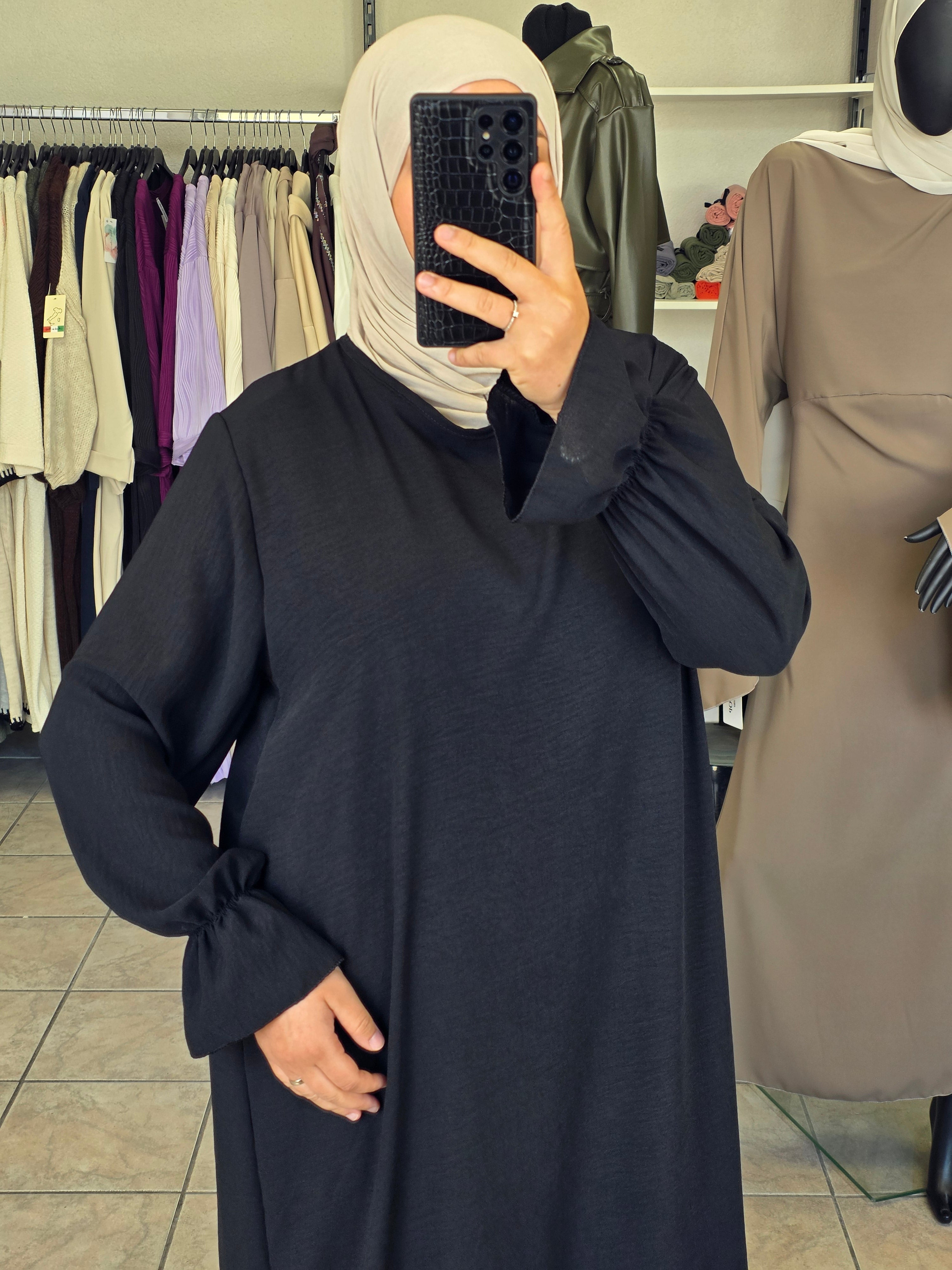 Haya Abaya mit gerafften Ärmeln