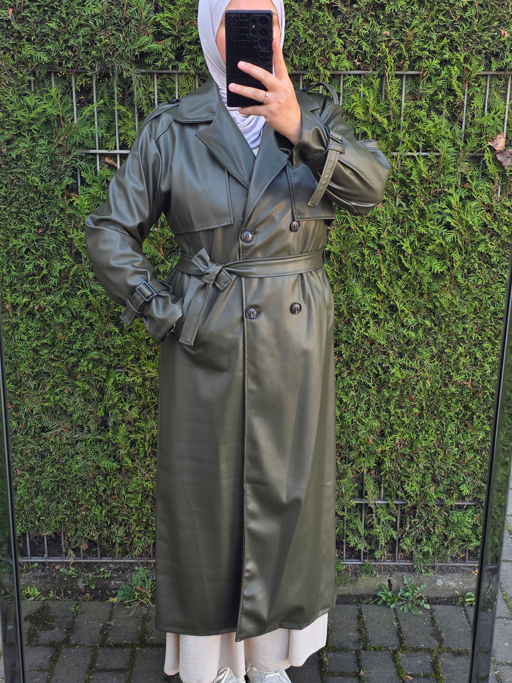 Trenchcoat aus Kunstleder
