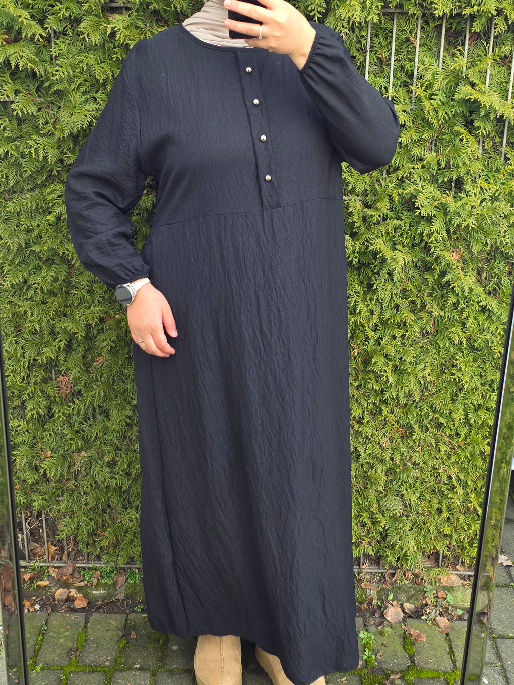 Viskose Maxikleid mit Bindeschnur