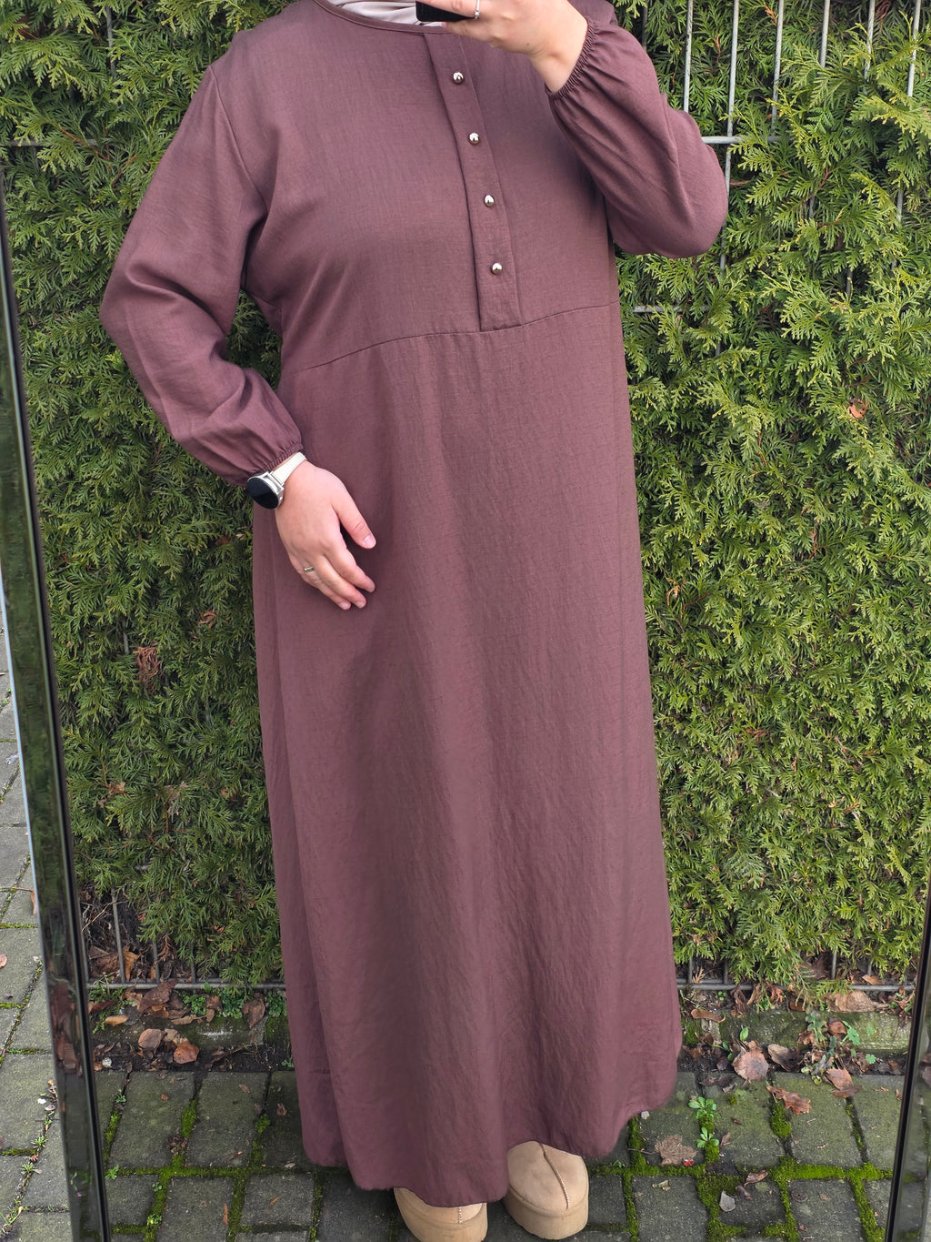 Viskose Maxikleid mit Bindeschnur