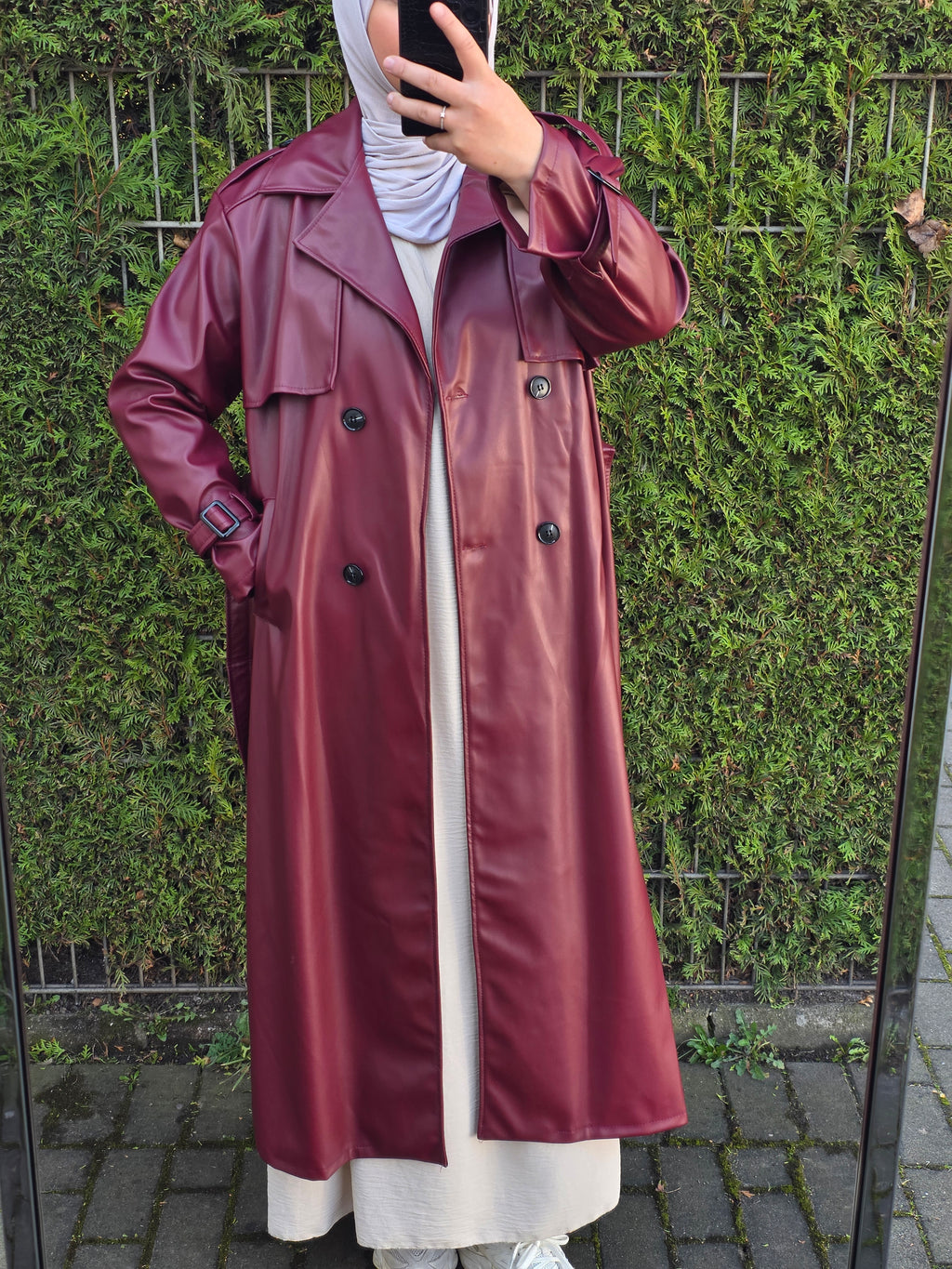 Trenchcoat aus Kunstleder
