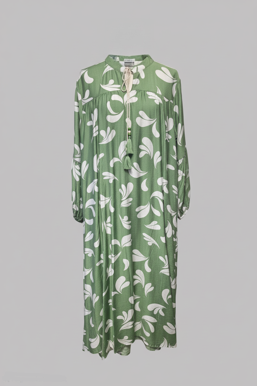 Cotton Kleid mit Musterdetails