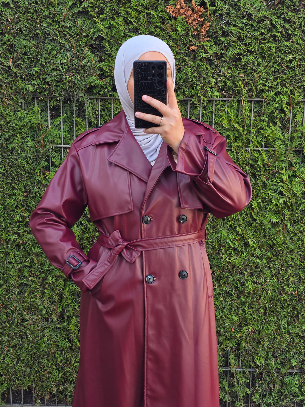 Trenchcoat aus Kunstleder