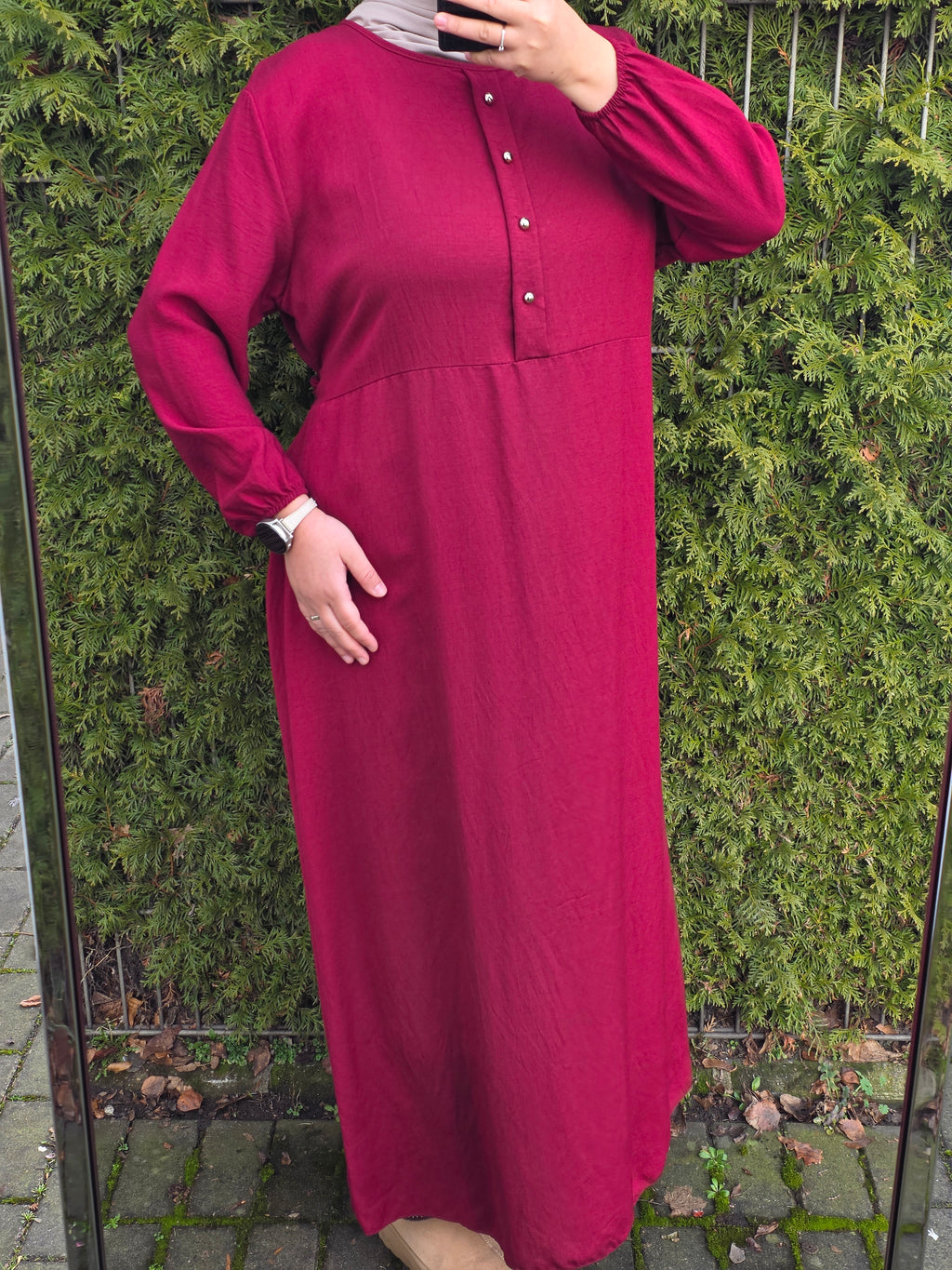 Viskose Maxikleid mit Bindeschnur