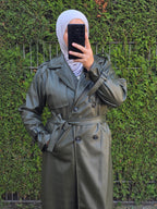 Trenchcoat aus Kunstleder