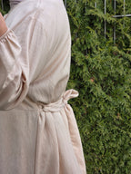 Viskose Maxikleid mit Bindeschnur