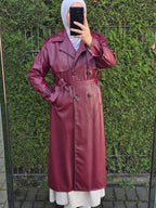 Trenchcoat aus Kunstleder