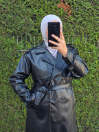 Trenchcoat aus Kunstleder