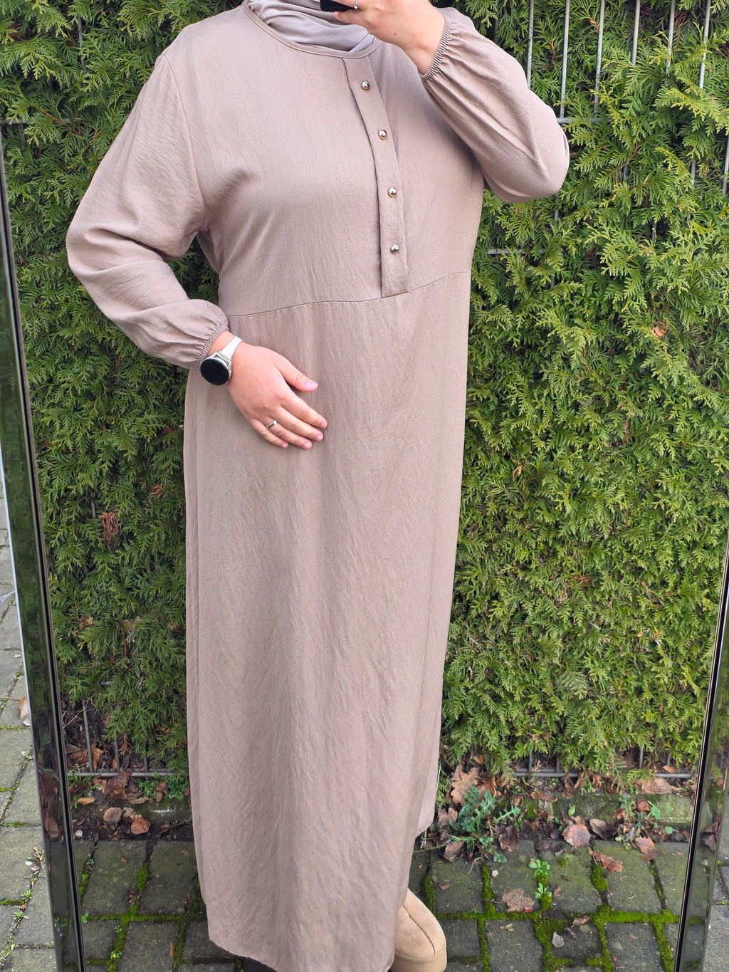 Viskose Maxikleid mit Bindeschnur