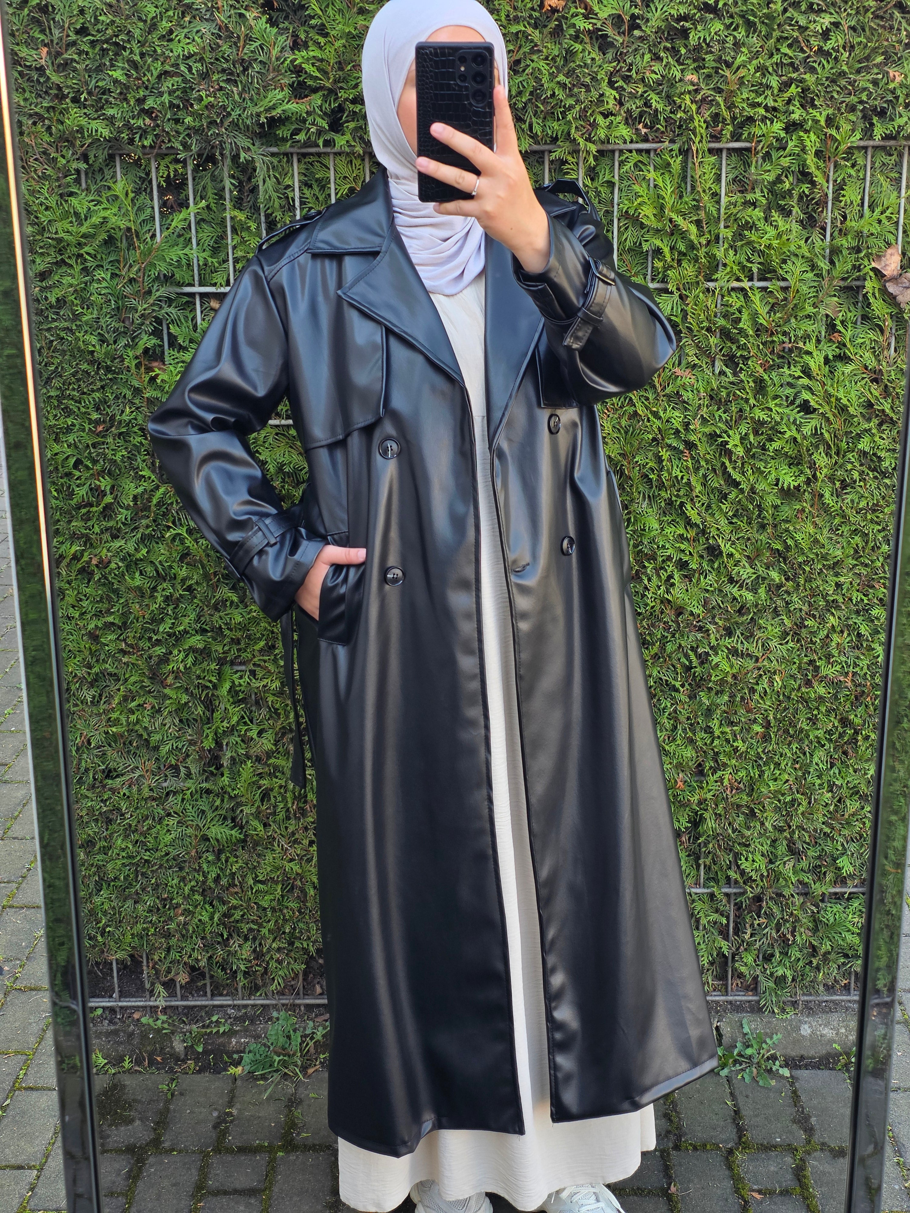 Trenchcoat aus Kunstleder