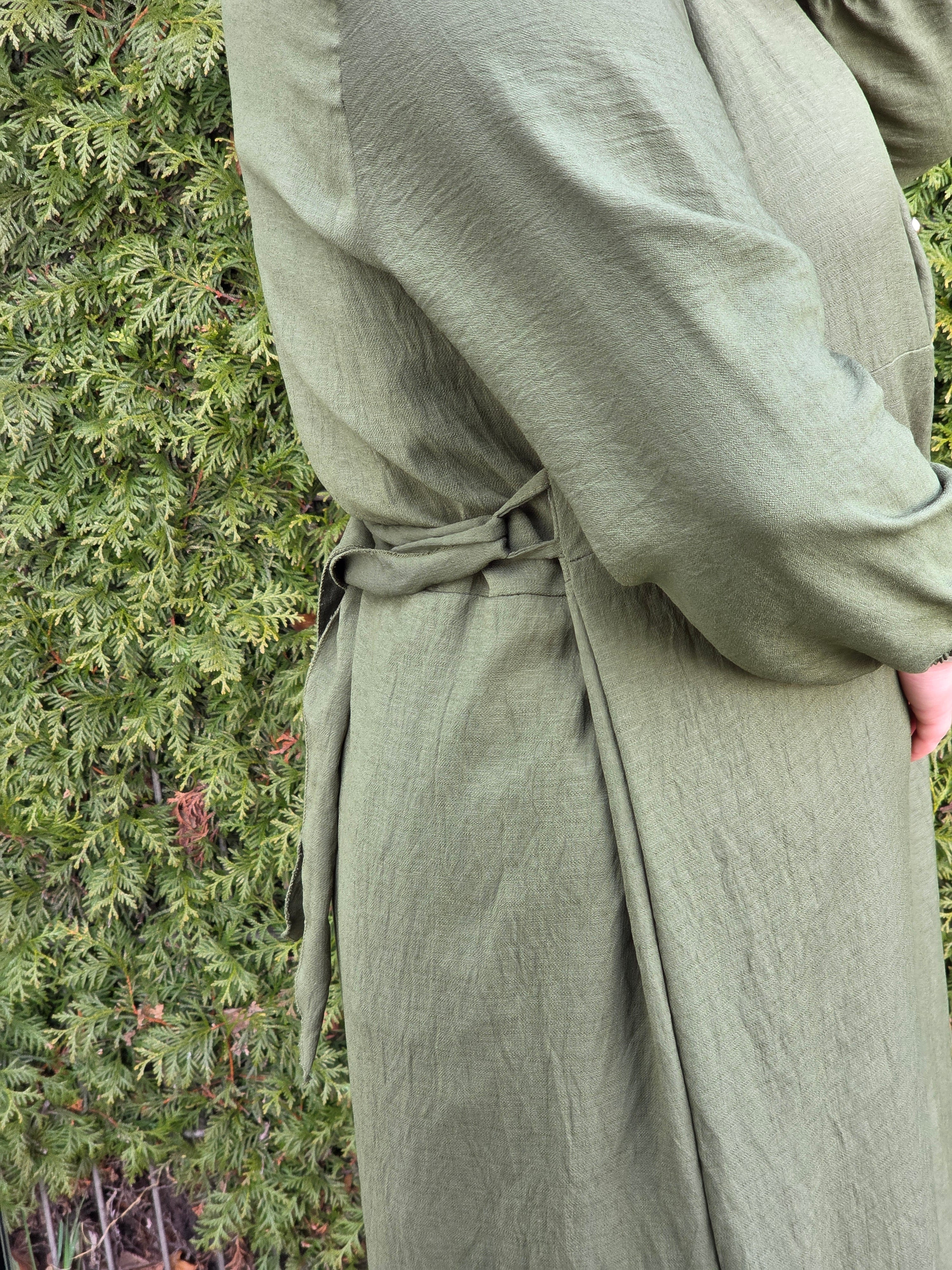 Viskose Maxikleid mit Bindeschnur