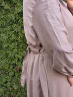 Viskose Maxikleid mit Bindeschnur